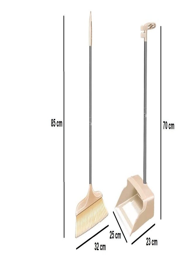 GNEY Broom and Dustpan Set - Self-Cleaning Broom Bristles - Ideal Kitchen, Home and Lobby Broom and Dustpan Combo - Premium Brush, Wisp and Dust Cleaner (Design 3) - Image 2